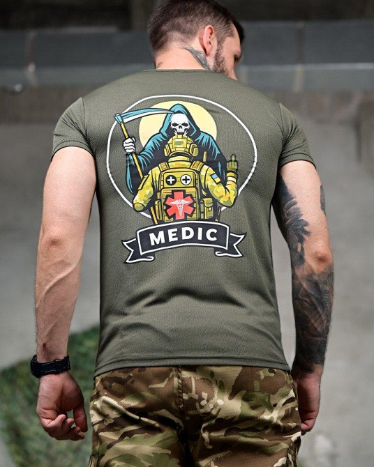Тактична потовідвідна футболка Medic oliva РП7347 Одеса - фото 5
