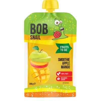 Детское пюре Bob Snail Смузи Яблоко-Манго пастеризованное 200 г (1740808) Винница