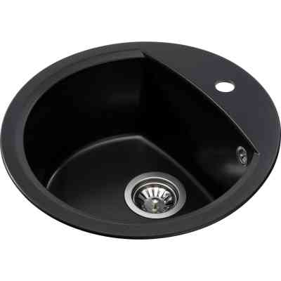 Мийка кухонна GRANADO RONDA black shine з сифоном (470*490mm.) (gr2201) Вінниця