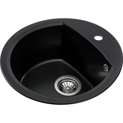 Мийка кухонна GRANADO RONDA black shine з сифоном (470*490mm.) (gr2201) Вінниця - фото 2