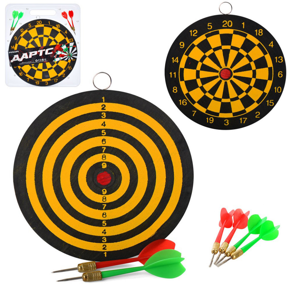 Дартс классический MS 4220 дротики 4 шт, двусторонний Винница - изображение 1