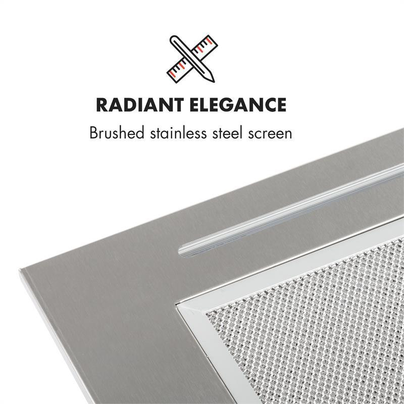 Внизу Под вытяжкой 90 см 590 м3/ч матовая нержавеющая сталь 90 см (Германия, читать описание) Ровно - изображение 3