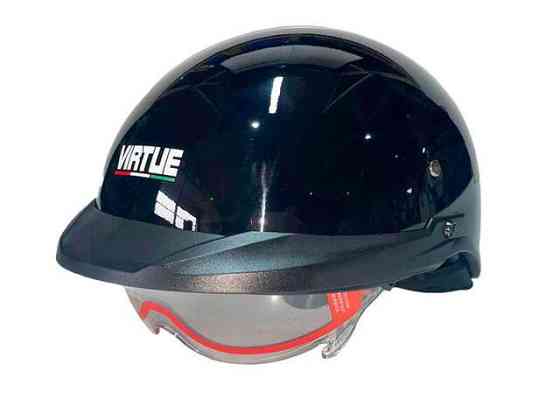 Шлем мотоциклетный MD-513-1, черный глянцевый с прозрачным стеклом, size M Мукачево