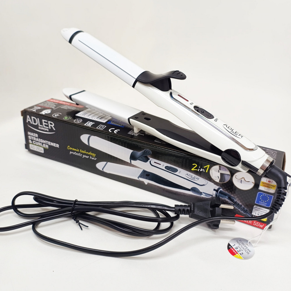 Современные щипцы для завивки волос Adler AD 2104 50Вт, Крутые плойки для волос Плойка обьема FH-61 Львов - изображение 3