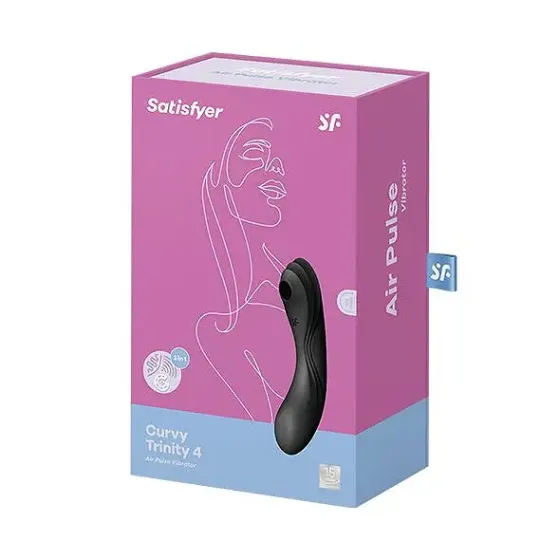 Вакуумний стимулятор з вібрацією Satisfyer Curvy Trinity 4 Black Львів