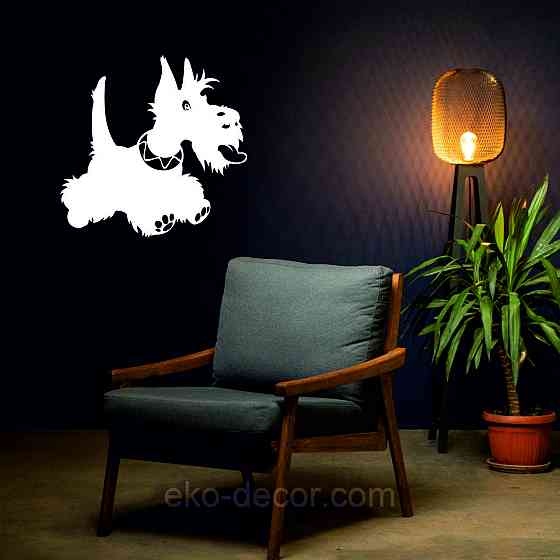 Декоративне настінне Панно «Шотланський тер'єр», Декор на стіну Білий Київ
