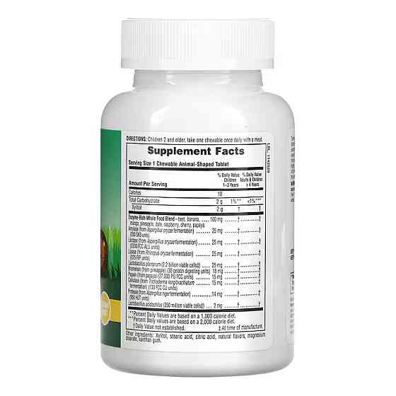 Для покращення травлення дітям Nature's Plus Tummy Zyme Chewable 90 tabs Київ