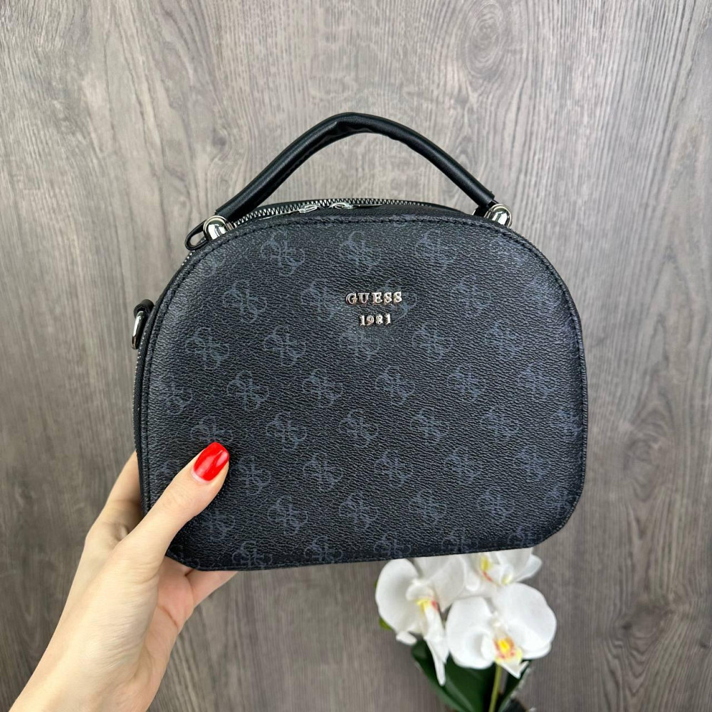 Каркасна жіноча сумка стиль Guess чорна, сумочка на плече Гесс ( 27992 ) Харків - фото 1