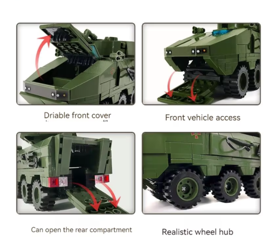 Конструктор дитячий.Ігровий військовий БТР ЗСУ "Отаман" на 342 деталі Кам'янець-Подільський