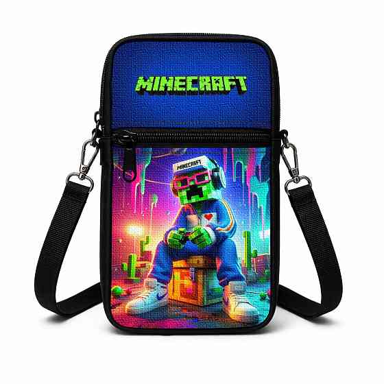 Сумка-чохол для телефону Minecraft,дитяча сумка через плече, водонепроникна міні-сумка (4786) Київ
