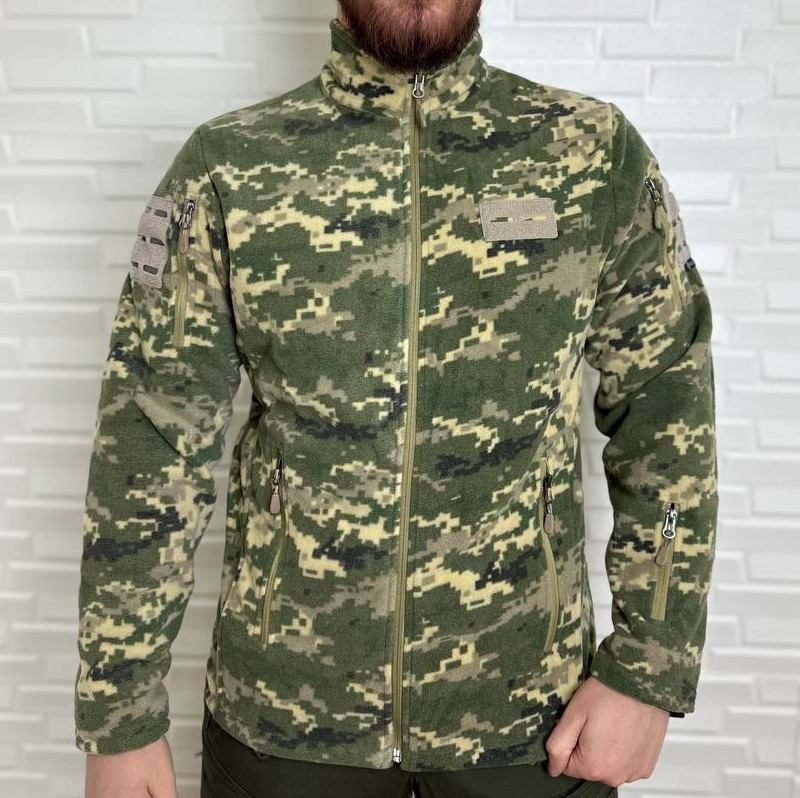 Мужская флисовая кофта Flas Polar с велкро под шевроны и патчи Пиксель, 2XL Винница - изображение 2