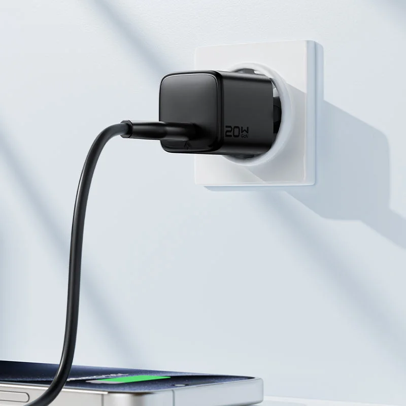 Мережевий зарядний пристрій з кабелем ACEFAST A117 PD20W mini GaN fast charger set(P16),black Black Одеса - фото 5