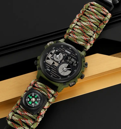 Часы мужские наручные спортивные Skmei 2202 Paracord (Камуфляжный нейлоновый ремешок) Винница