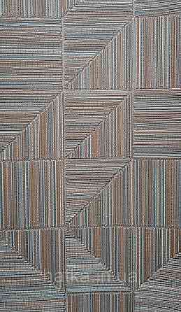 Шпалери вінілові на флізеліні AdaWall Omega1.06х10 геометрія 3д фігури смуги бірюзові коричневі 23209-4 Київ