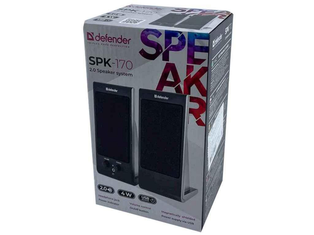 Колонка компютерна 2.0 SPK-170 чорні 4W ТМ DEFENDER Київ - фото 1