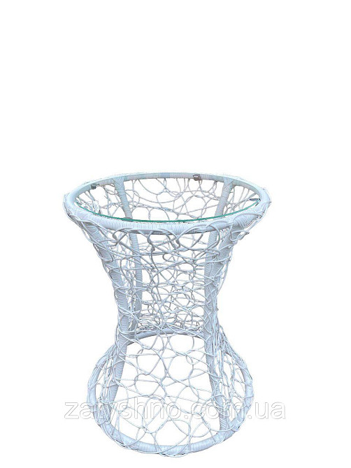 Столик из ротанга круглый белый Киев - изображение 2