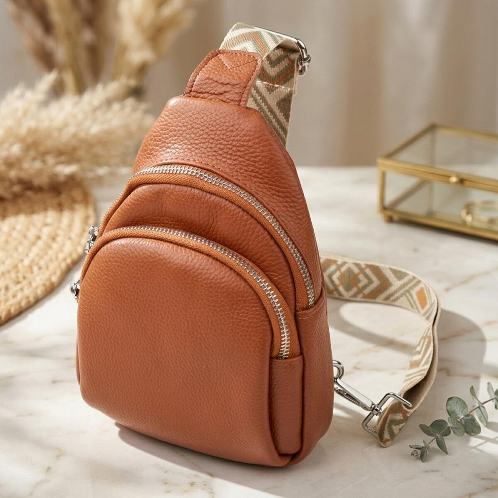 Женская кожаная сумка слинг Vintage 22938 Коричневый Киев - изображение 11