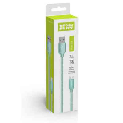 Дата кабель USB 2.0 AM to Micro 5P 2.0m mint ColorWay (CW-CBUM009-MT) Вінниця