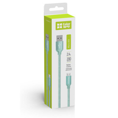 Дата кабель USB 2.0 AM to Micro 5P 2.0m mint ColorWay (CW-CBUM009-MT) Вінниця - фото 4