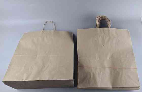 Пакет с ручками бумажный крафт бурий 400х200х420, 110г/м2 (25 шт) Харьков