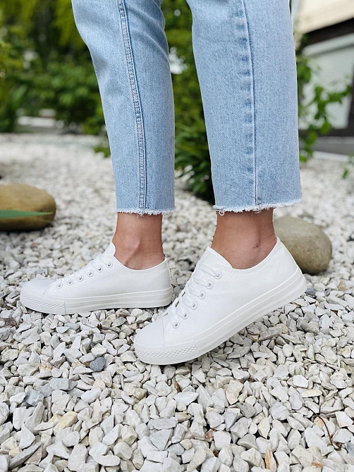 Кеди жіночі PQ-22 білі тканина весна-осінь 37р.-24см 38р.-24.5см (1451) Коломыя - изображение 10