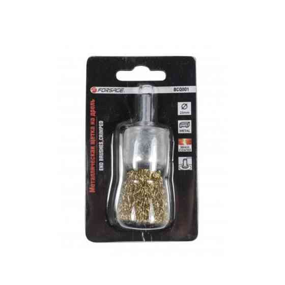 Кордщетка чашеобразная латунная для дрели 25мм, в блистере Forsage F-BCQ001 Одесса