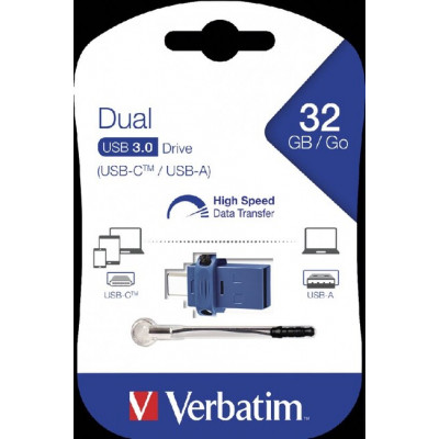 USB флеш накопичувач Verbatim 32GB Dual USB Drive USB 3.0/Type-C (49966) Вінниця - фото 2