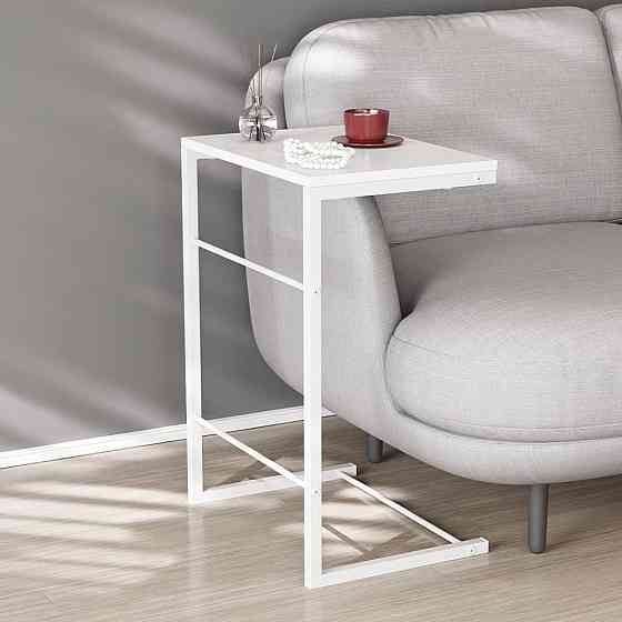 Столик приставний Террі Ferrum-decor 650x440x330 Білий метал ДСП Біле 16 мм (FRD-104655) Дніпро