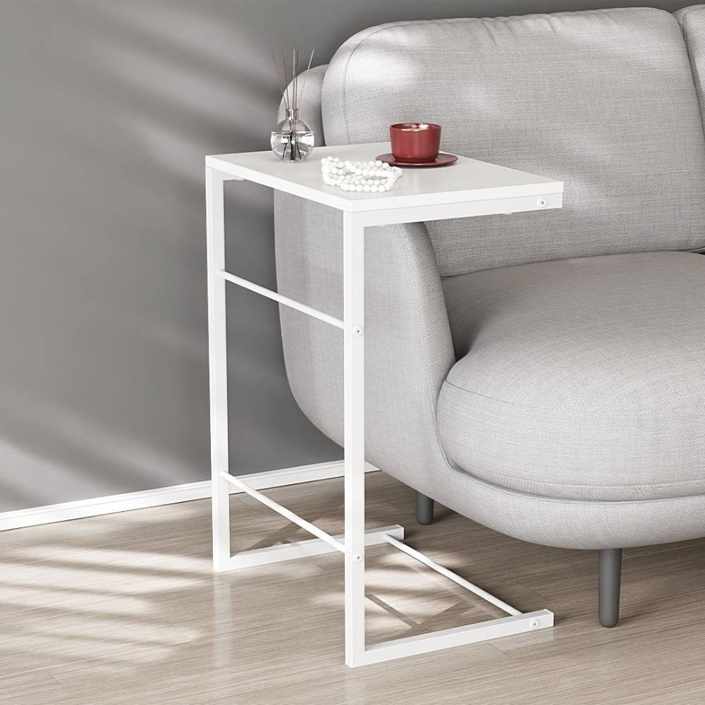 Столик приставний Террі Ferrum-decor 650x440x330 Білий метал ДСП Біле 16 мм (FRD-104655) Дніпро - фото 1