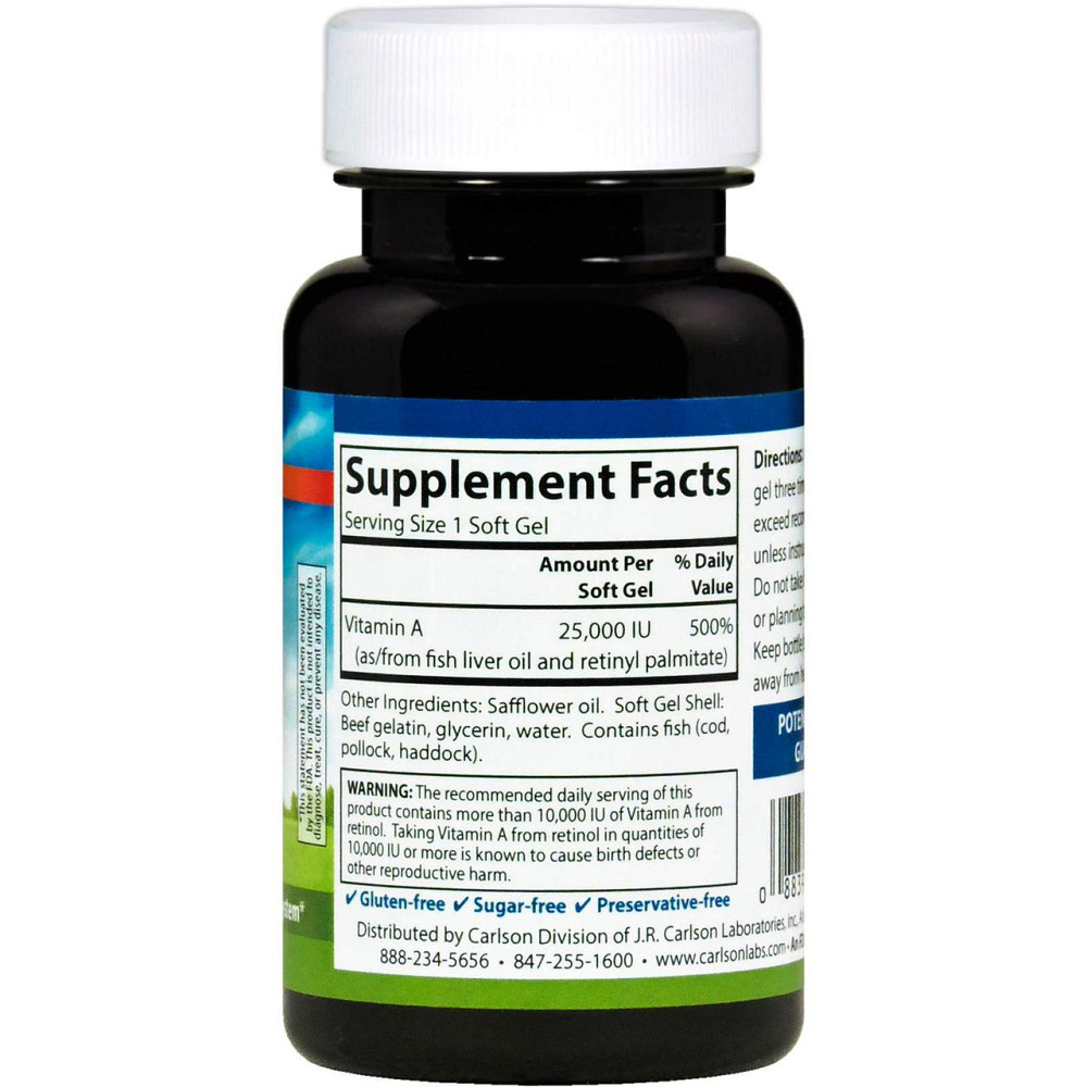 Витамин А Carlson Vitamin A 25 000 МЕ 100 гелевых капсул Киев - изображение 2