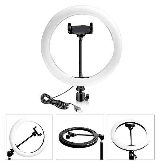 Кольцевая лампа RGB 26 см, от USB, MJ260 + Подарок Штатив для лампы 0,66-2 м + Пульт для селфи Bluetooth Киев