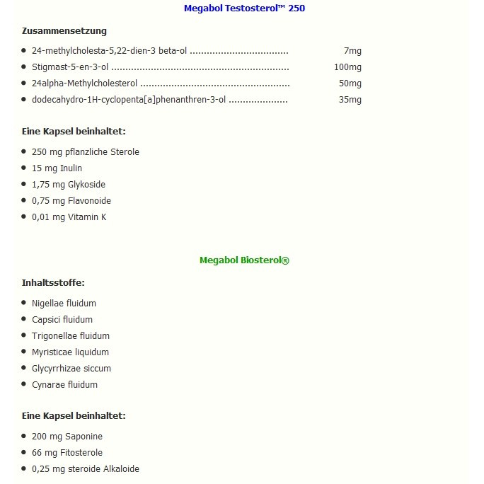 Бустер тестостерона Megabol Testosterol 250 (natural prohormony) 30 cаps Луцк - изображение 3