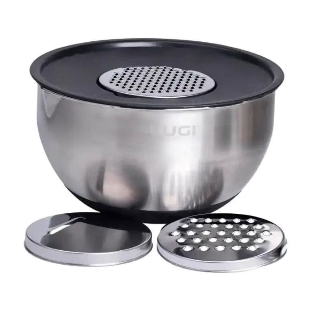 Набір мисок з нержавіючої сталі 5 штук з кришками і терками салатники з нержавійки 5/4/ 2.5/2/1 Киев - изображение 2