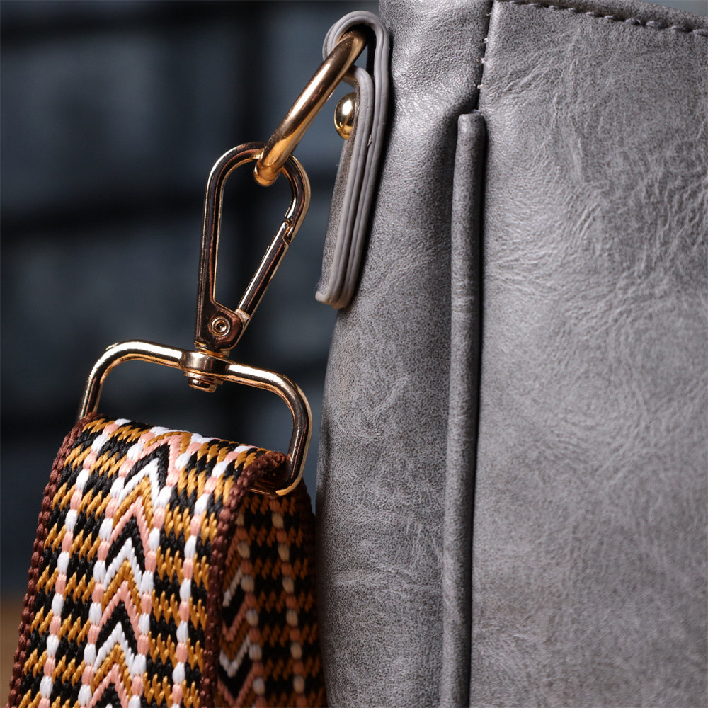 Жіноча зручна сумка з екошкіри Vintage sale_15134 Сірий Київ - фото 9