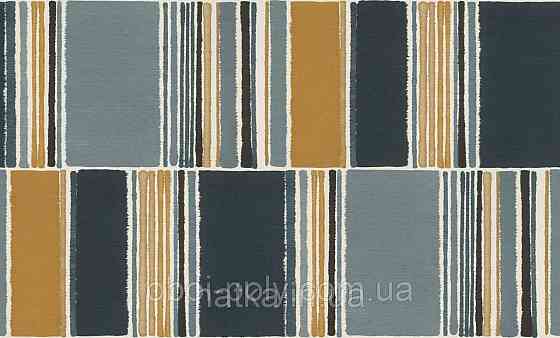 Шпалери метрові вінілові на флізеліні Rasch Clas геометрія фігури смуги сірі жовті Київ