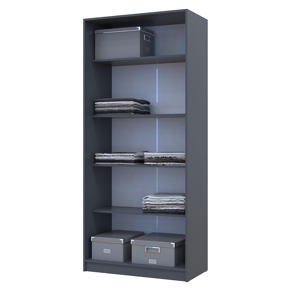 Шкаф распашной с полками Doros Промо 90х48х204 см Графит (DRS-011202) Львов - изображение 4