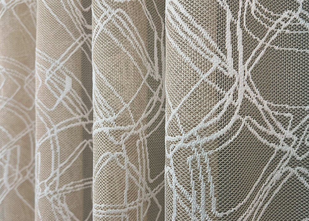 Тюль VR-Textil 1978т Жакард Бежевый с молочным 400х270 см (42-1270) Киев - изображение 5