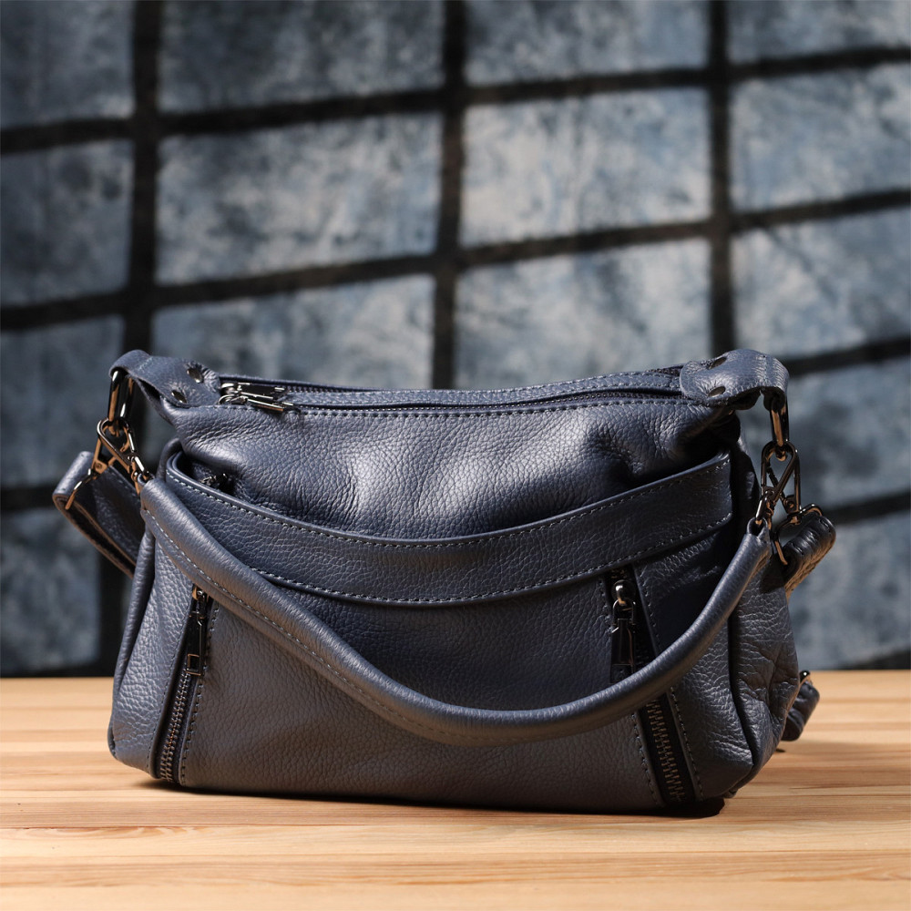 Женская сумка из натуральной кожи Vintage 23019 Синий Киев - изображение 10