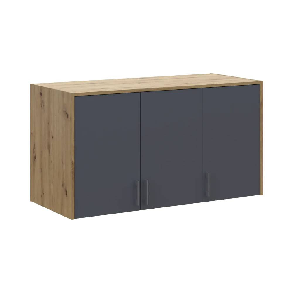 Антресоль висока Doros Ронді Дуб Артизан/Графіт 3 ДСП 121х52х65 (DRS-011906) Дніпро - фото 5