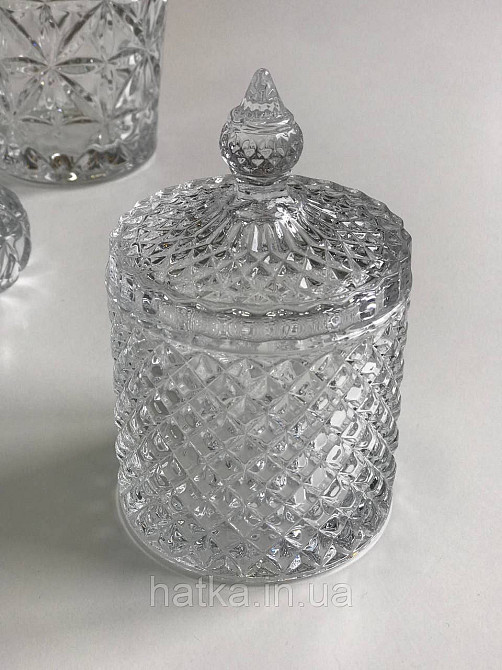Цукорниця ємність для зберігання скляна "Діамант" 300 мл 8,5х14 см товсте скло Київ - фото 4