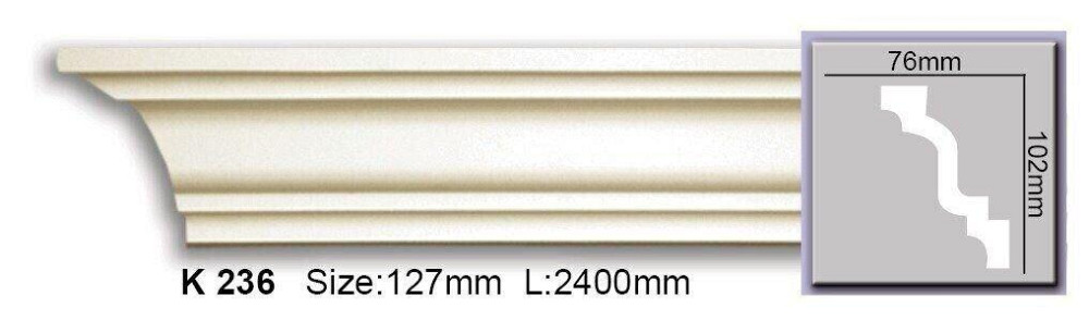 Карниз гладкий поліуретановий Harmony K 236 Дніпро - фото 1