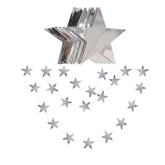 Гірлянда Зірочки для свята 4 м на 10 см сріблястий Київ