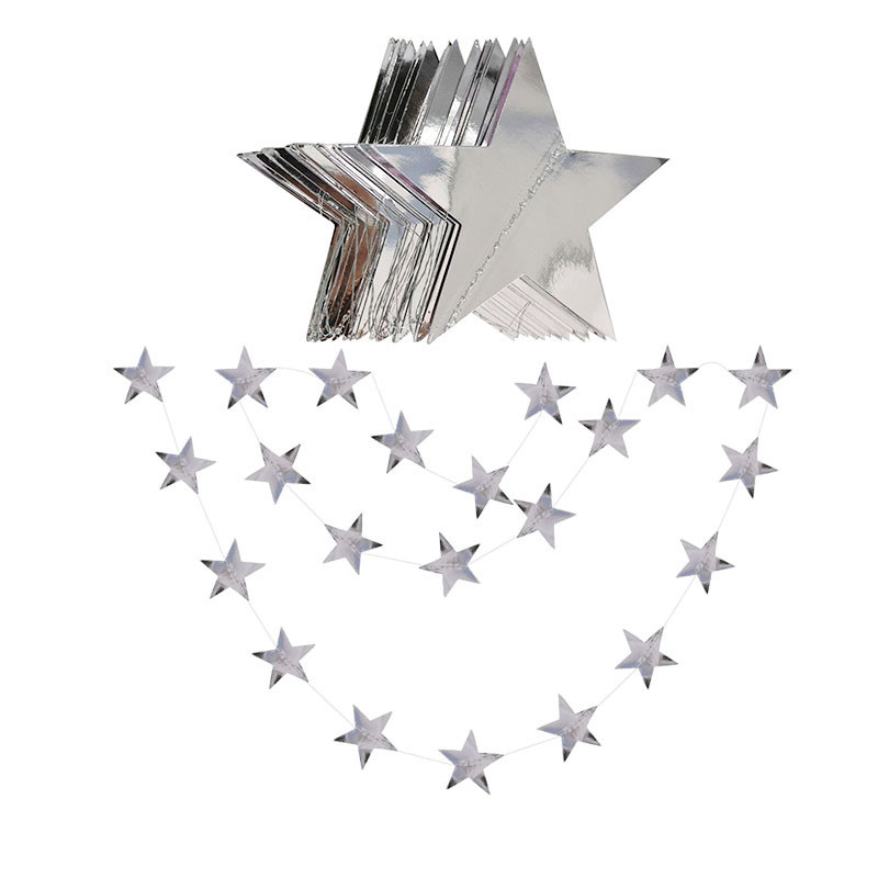 Гірлянда Зірочки для свята 4 м на 10 см сріблястий Київ - фото 2