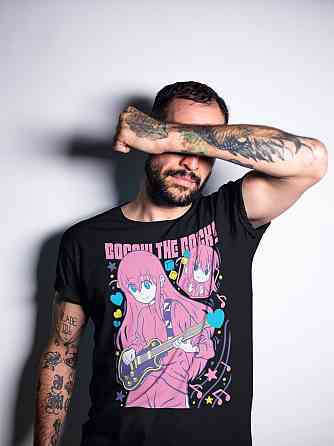 Футболка для мальчика аниме Хитори Готоу Боккхи Рокк оверсайз (рост от 165 до 180 ) Черний AnimeJ0247m Днепр