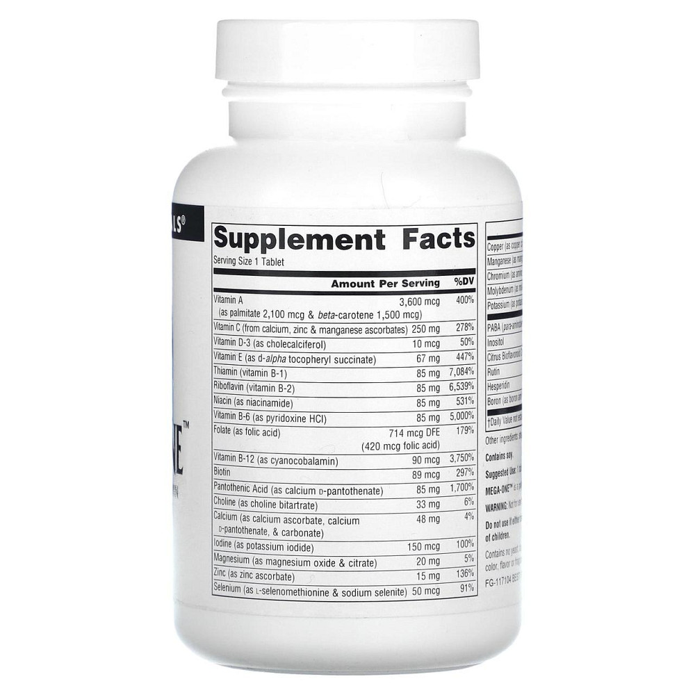 Витмамины и минералы без железа Source Naturals Mega-One 30 табл Киев - изображение 2