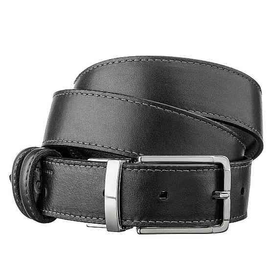 Ремень брючный двусторонний мужской Grande Pelle 11156 Синий и Черный Киев