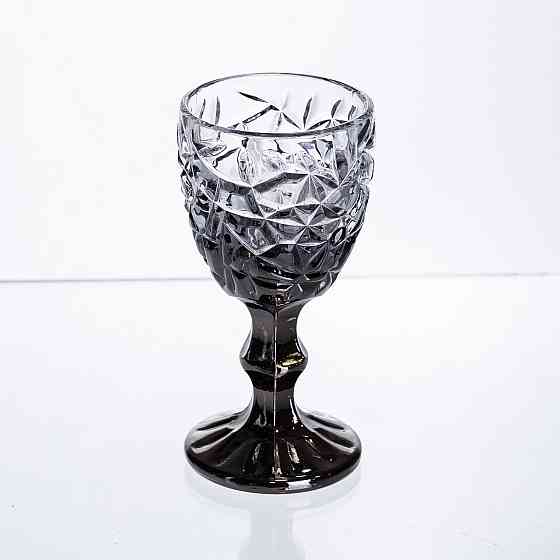 Набір чарок на ніжці 6 штук 50 мл для горілки наливки подарункові чарки скляні фігурні Сірі HP-19-186 Коломыя