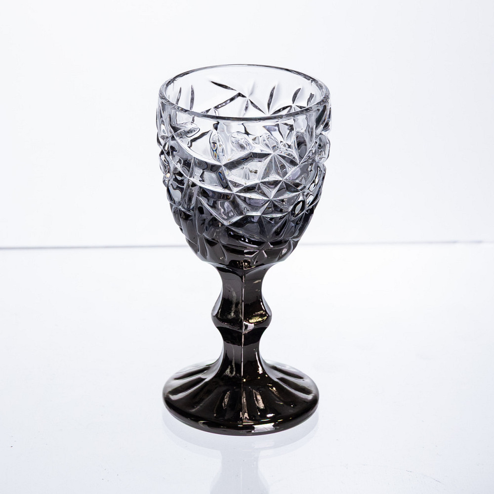 Набір чарок на ніжці 6 штук 50 мл для горілки наливки подарункові чарки скляні фігурні Сірі HP-19-186 Коломыя - изображение 2