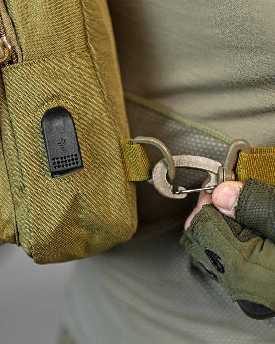 Армейська нагрудна сумка-рюкзак з USB-портом захисник coyot ДЛ7536 Одеса - фото 5