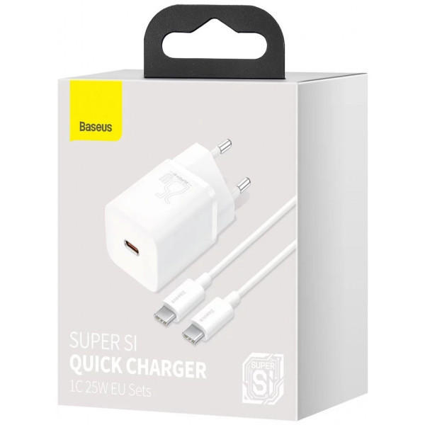 Зарядний пристрій 1xUSB 25W (USB-C) + Cable Type-C Білий Baseus (TZCCSUP-L02) Киев - изображение 7